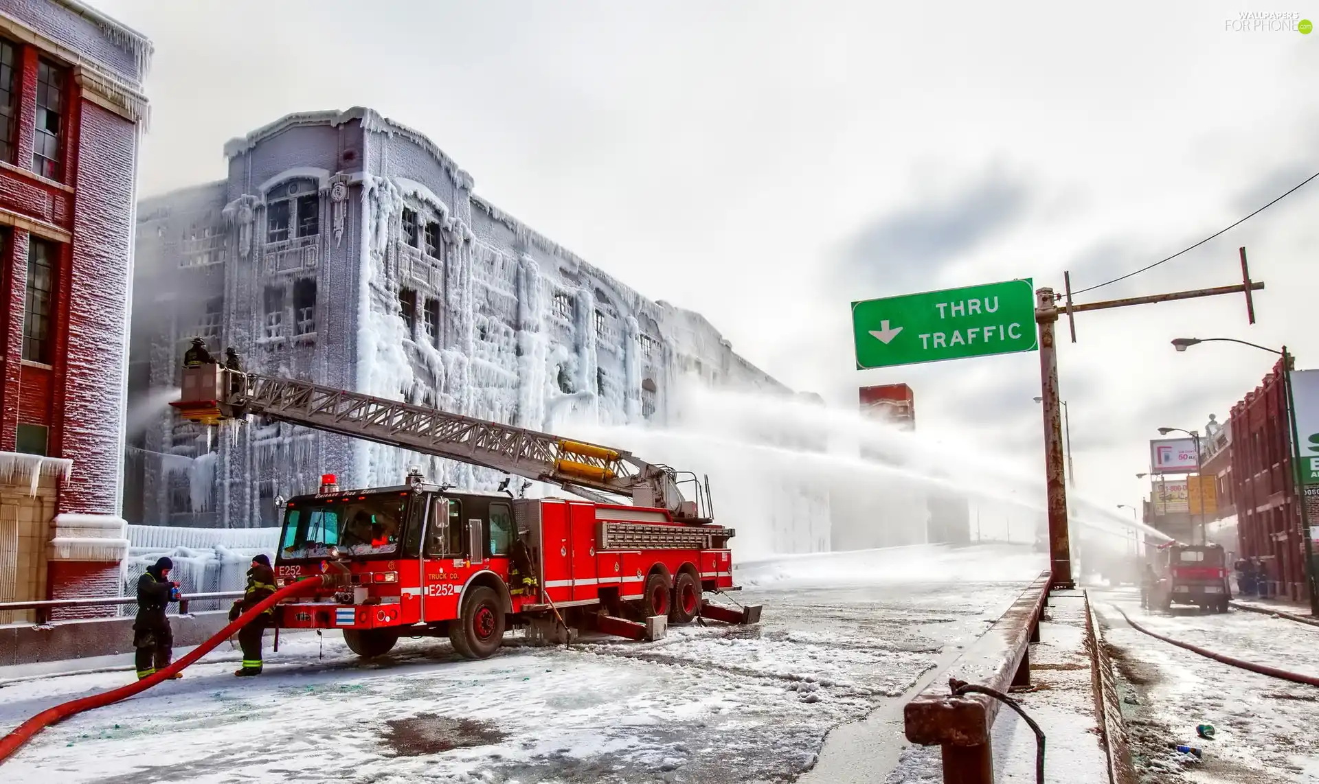 Street, Firefighters, brigade fire, action, watch