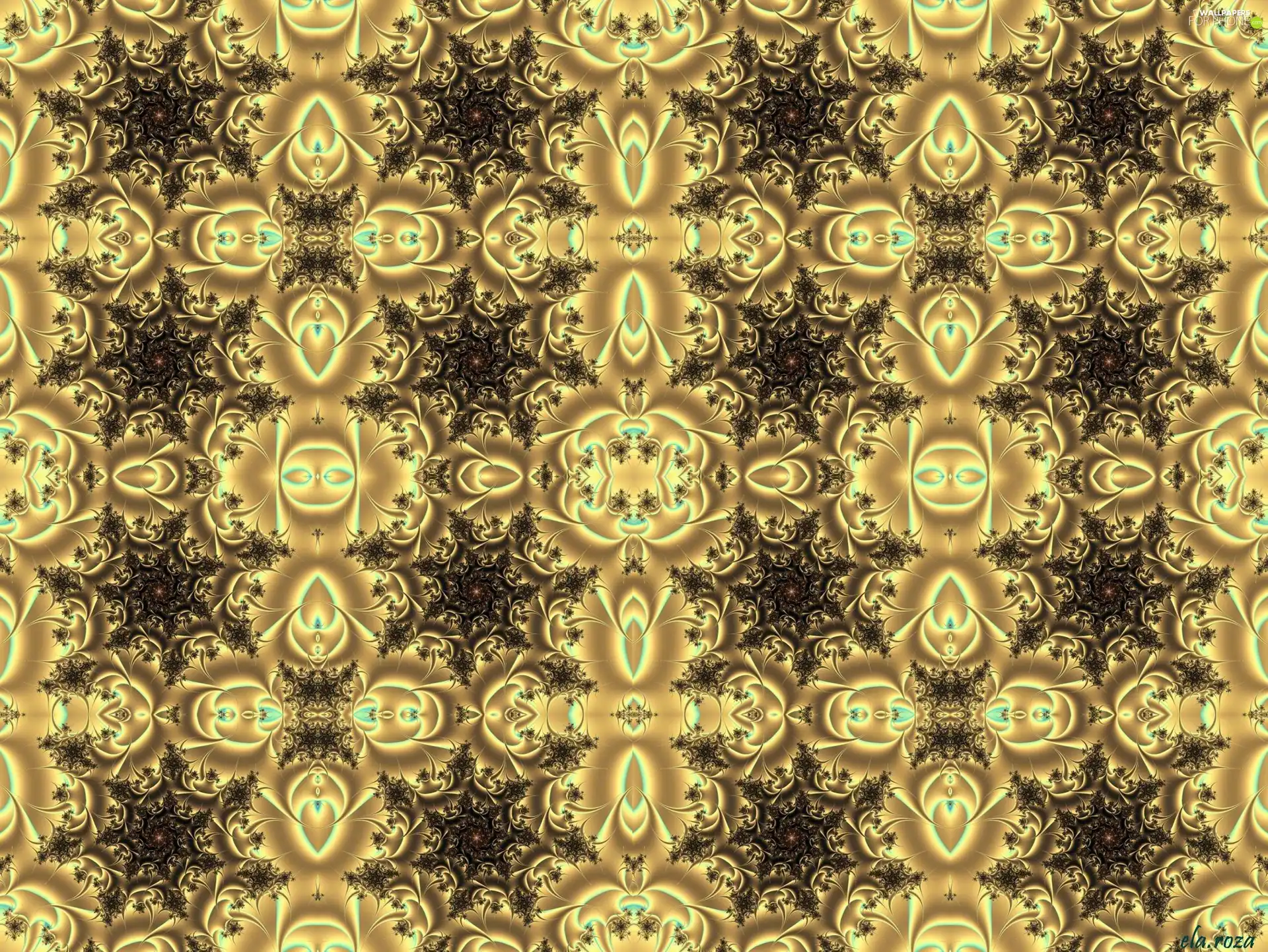 Stylists, fractals, spirals, Golden, Black