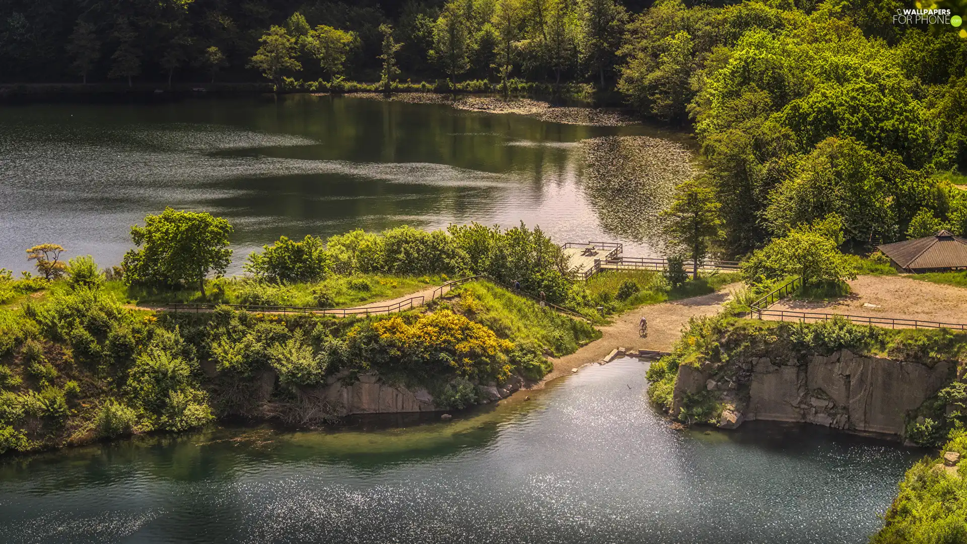 Platform, summer, trees, viewes, lakes