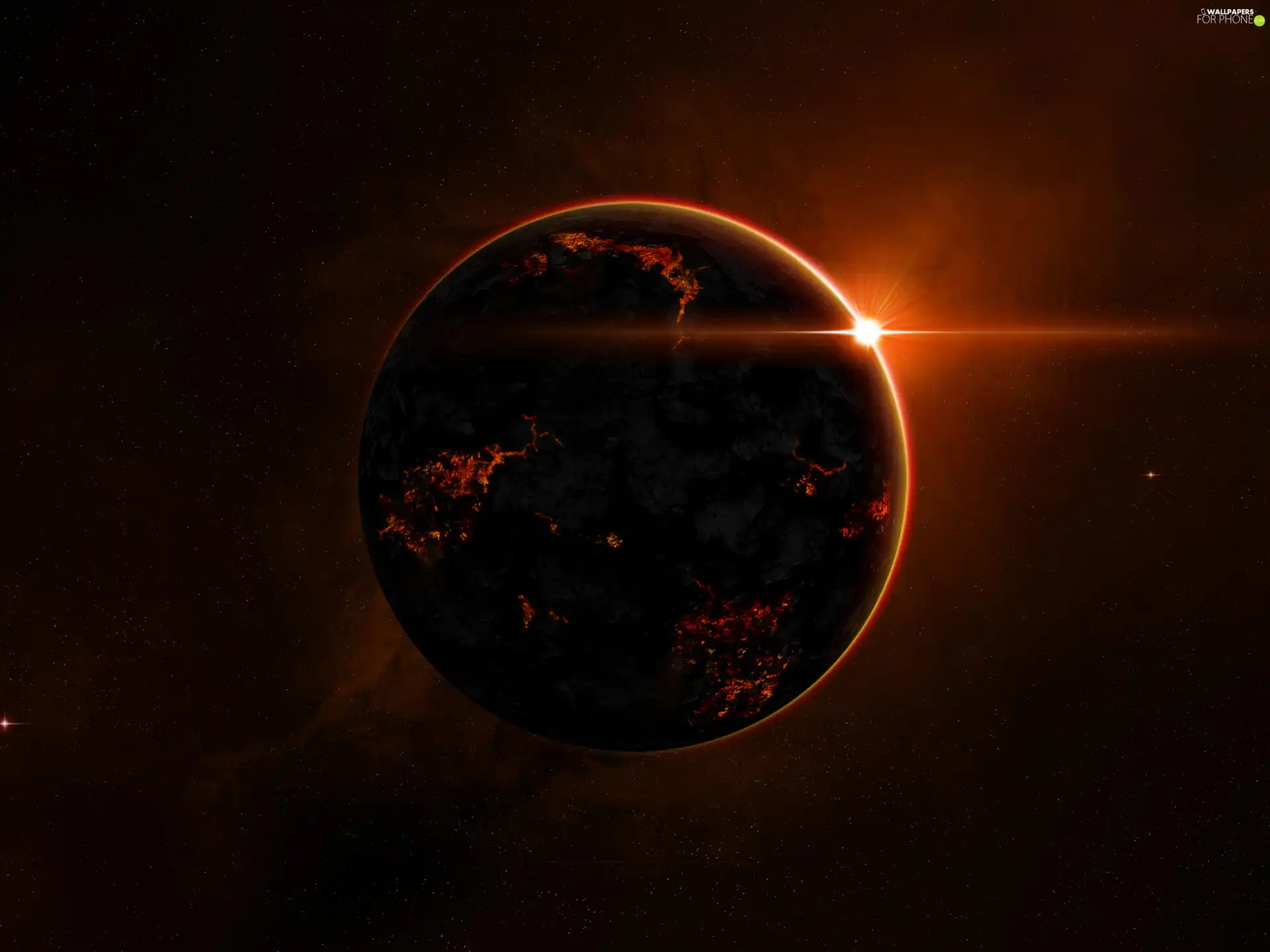 Planet, west, sun, land