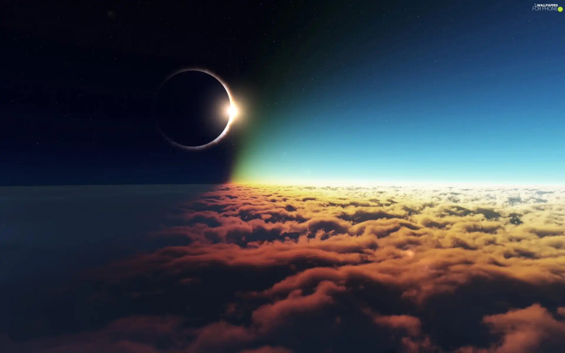 Sky, eclipse, sun, clouds