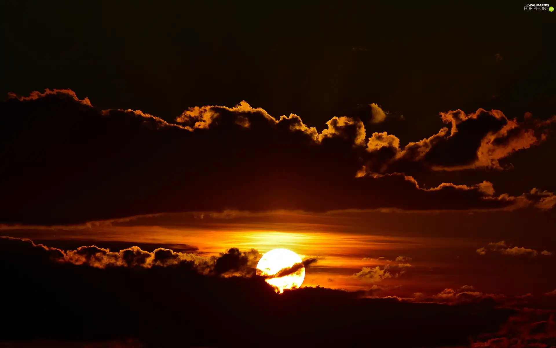 Sky, west, Sun, clouds