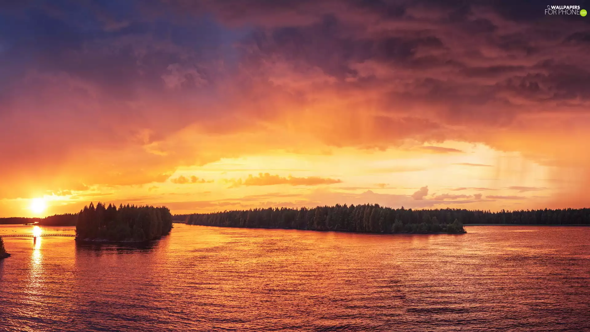 Great Sunsets, color, Sky, lake