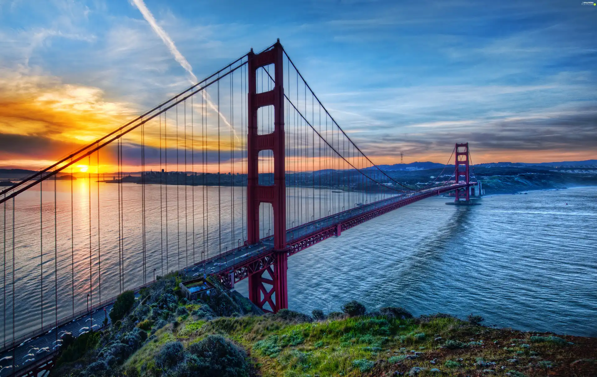 River, San Francisco, The Golden Gate Bridge, Great Sunsets