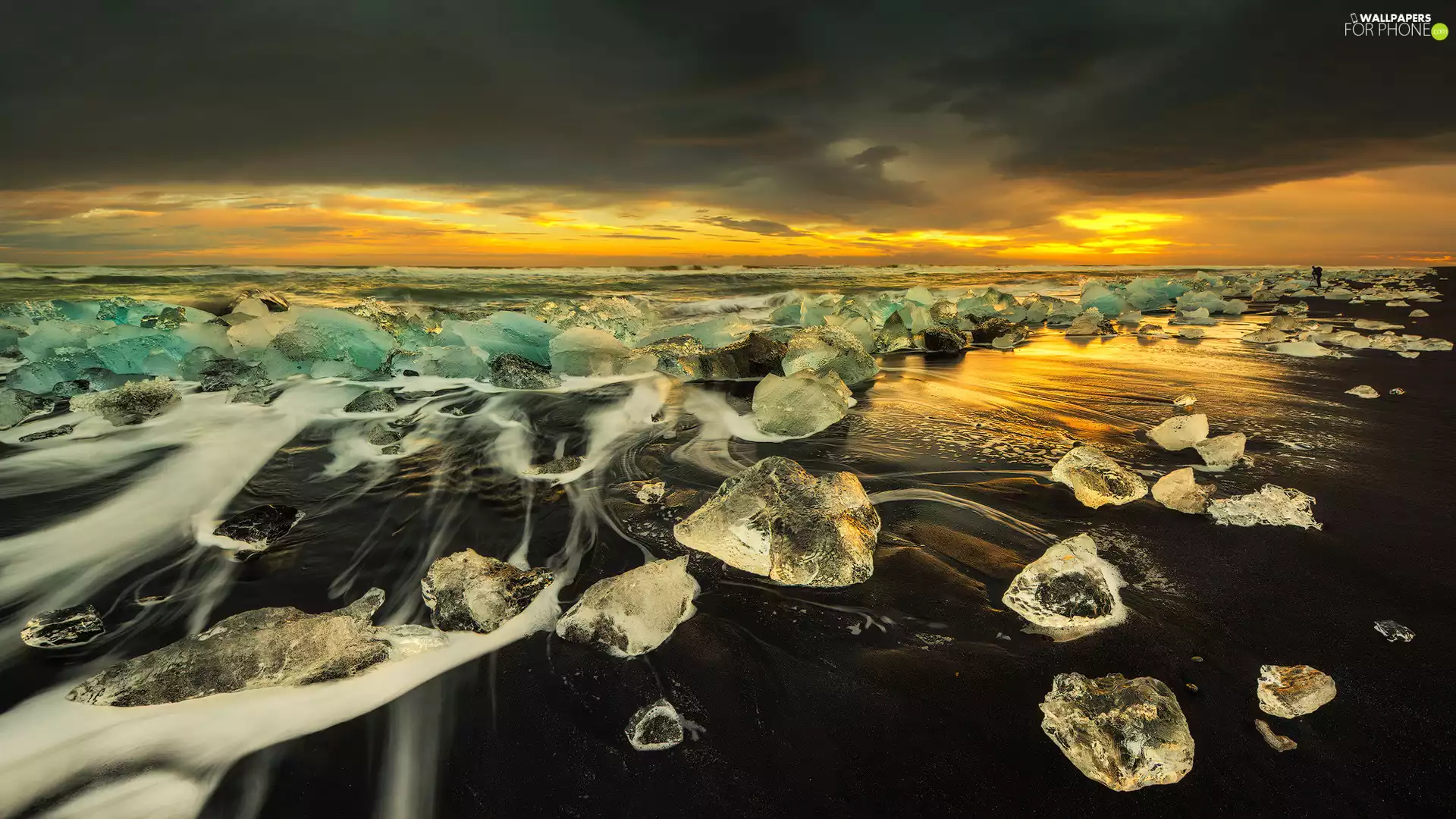 Diamond Beach, Beaches, sea, lumps, Great Sunsets, Jökulsárlón Glacier, iceland, Icecream