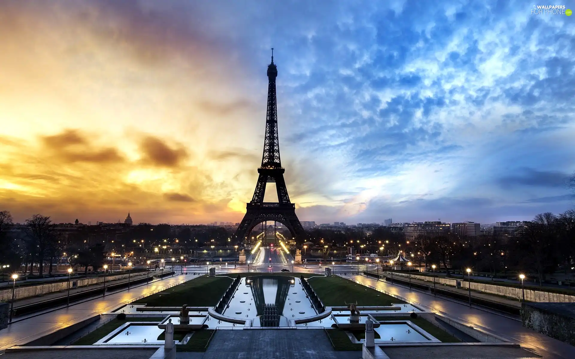 Great Sunsets, France, Eiffla Tower, Champs Elysees, Paris