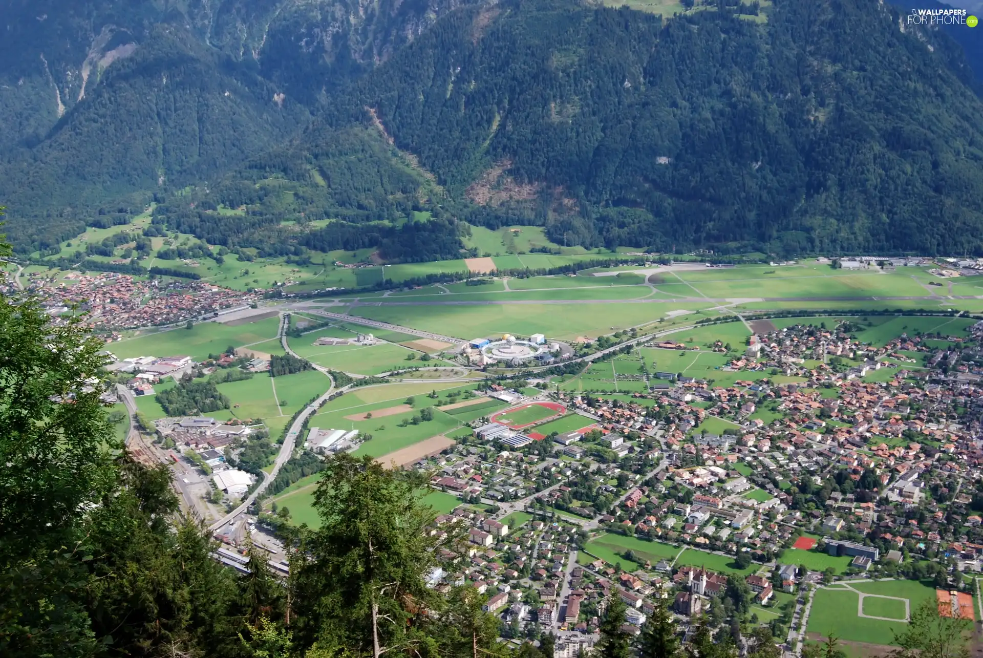 panorama, Interlaken, Switzerland, town