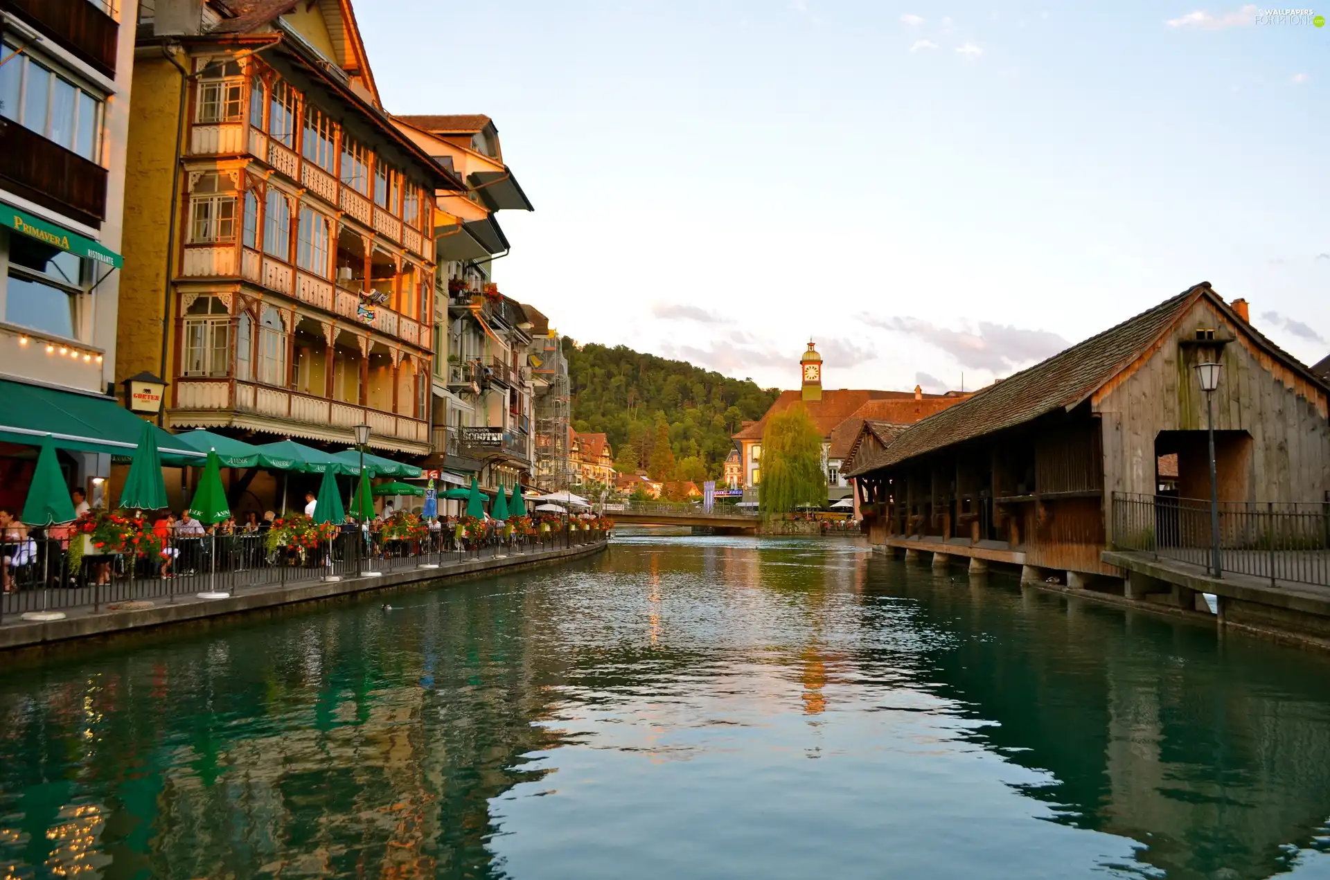 River, Rueggisberg, Switzerland, town