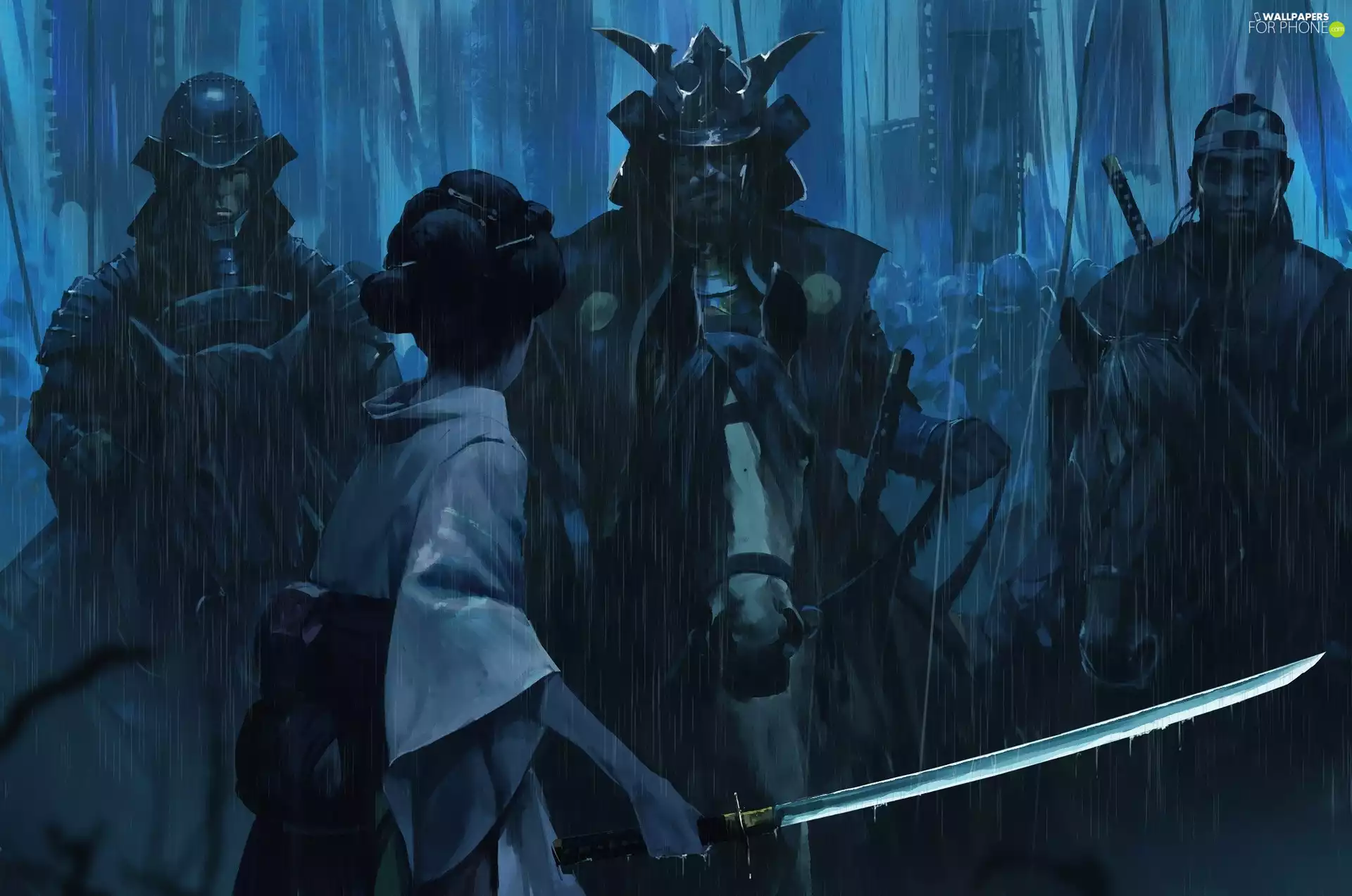 Women, sword, Samurais, bloodstock, graphics