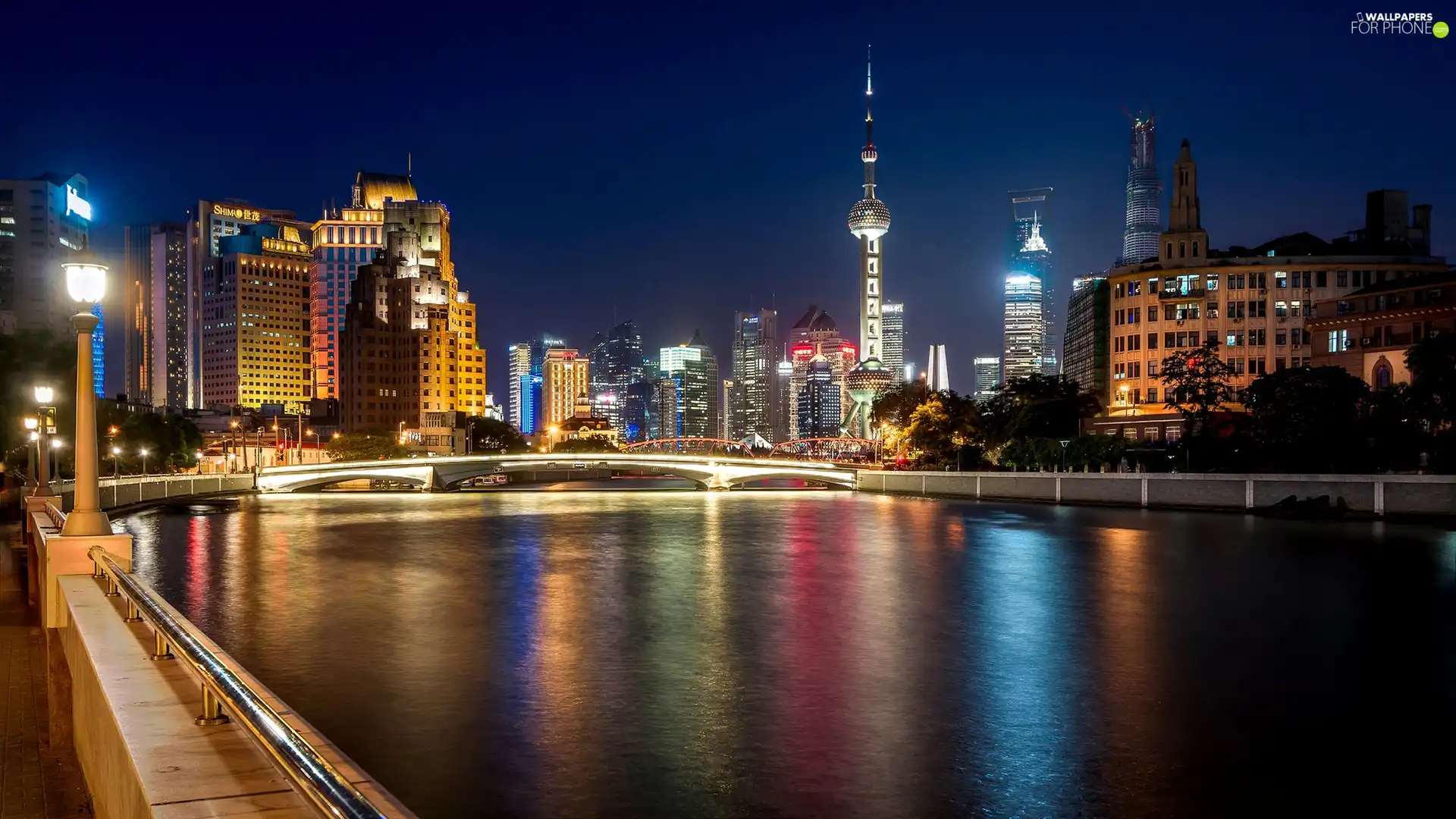Town, China, Szanghai, Night