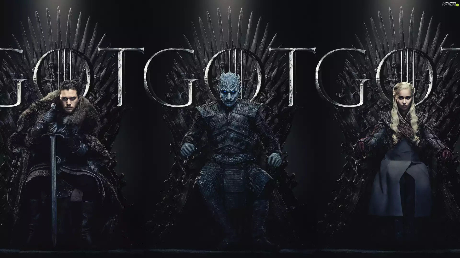 Night King, Game of Thrones, Jon Snow, actress, actor, series, Game Of Thrones, Emilia Clarke, Daenerys Targaryen, Kit Harington