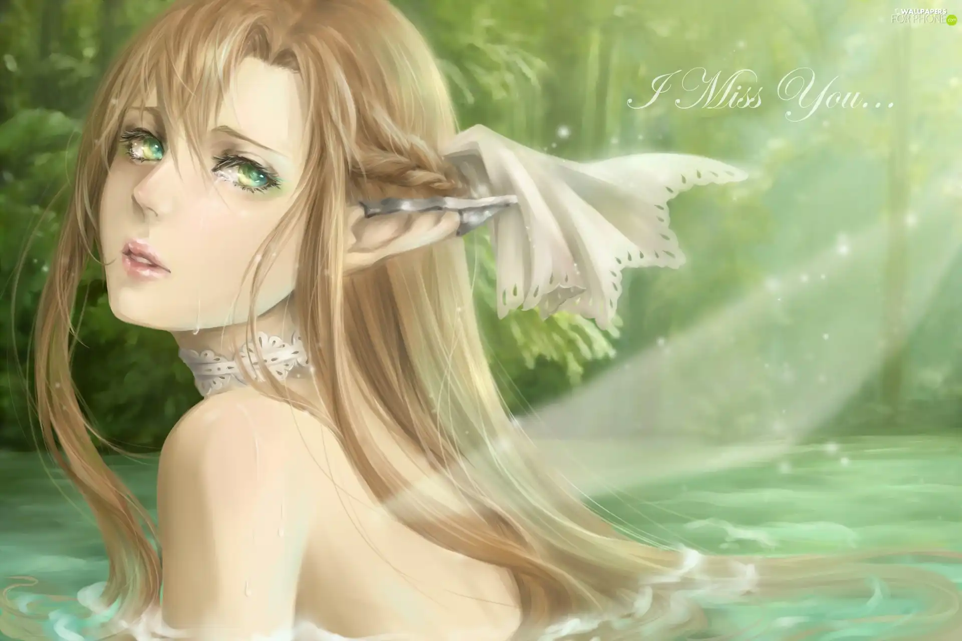 tears, hankering, green ones, Eyes, Women