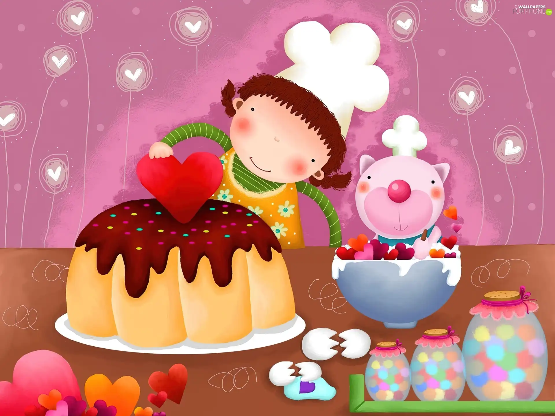 cake, Kid, Teddy Bear
