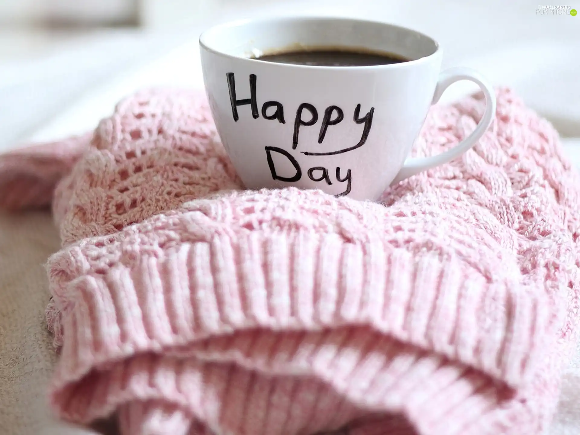 Sweater, coffee, text, cup