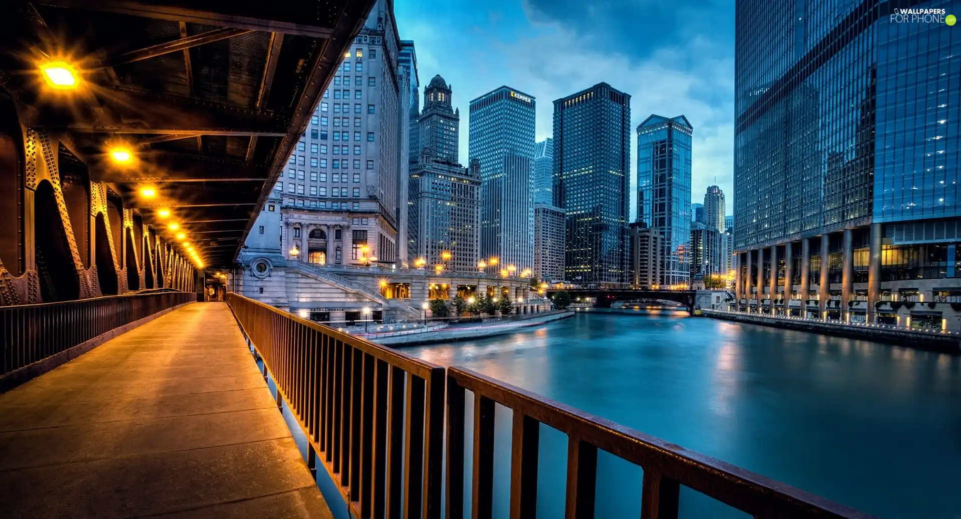evening, Chicago, The United States, Town