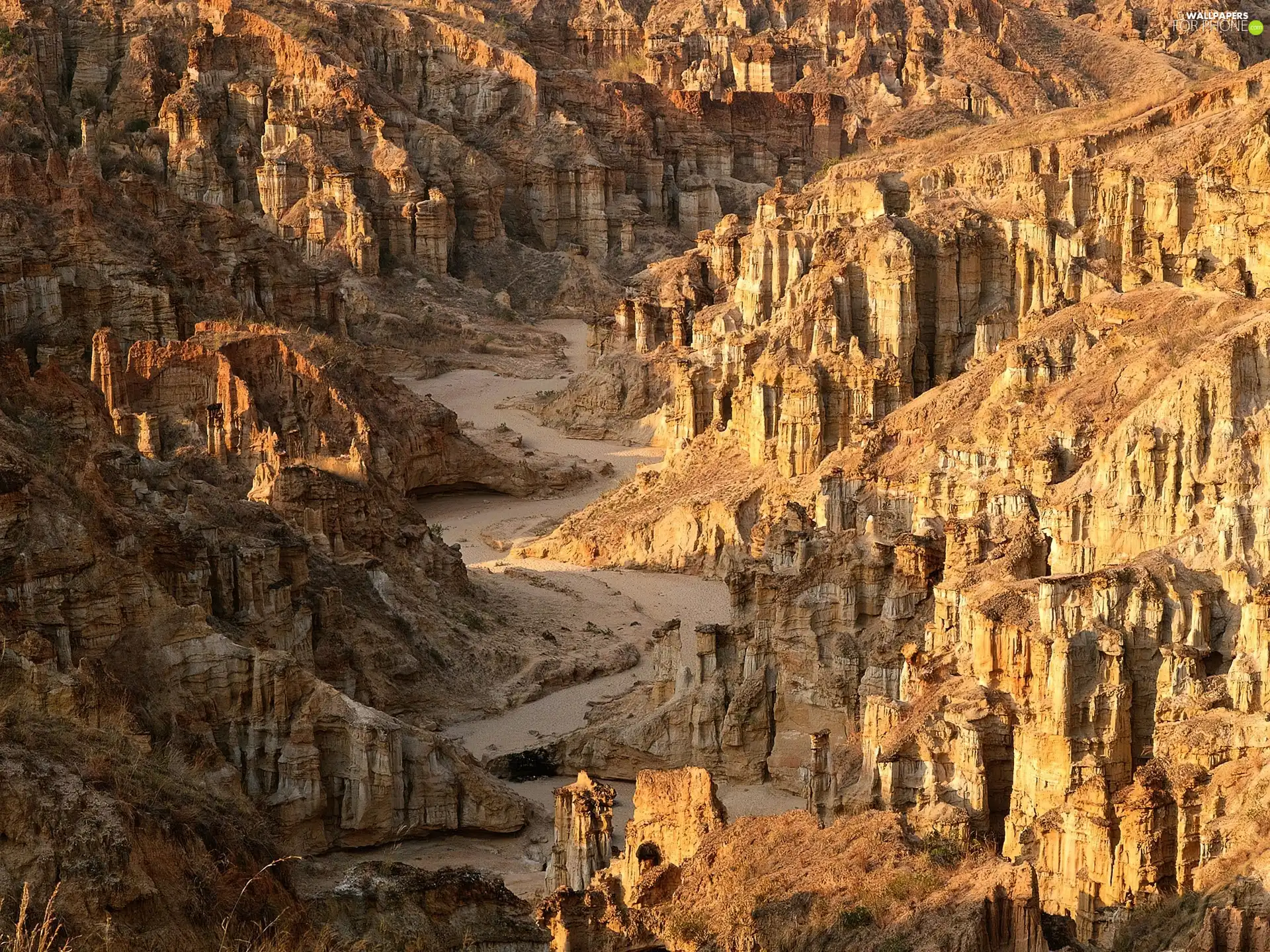 River, canyon, The dried