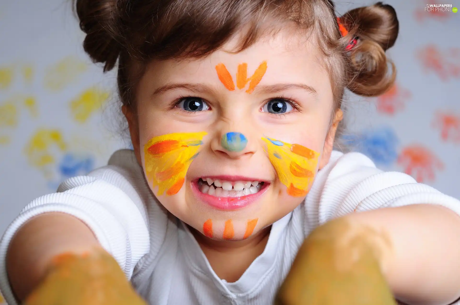 girl, face, tooth, painted