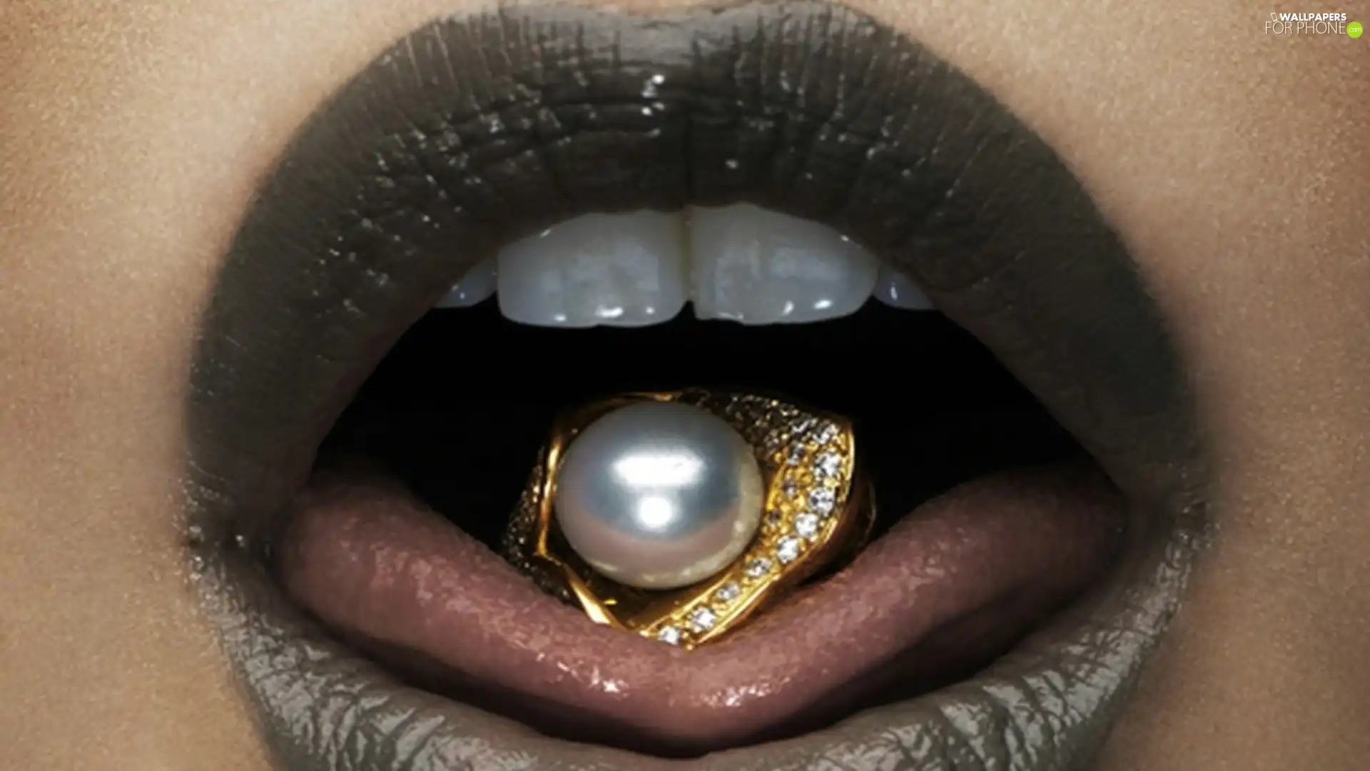 Tounge, jewellery, lipstick, Teeth, lips