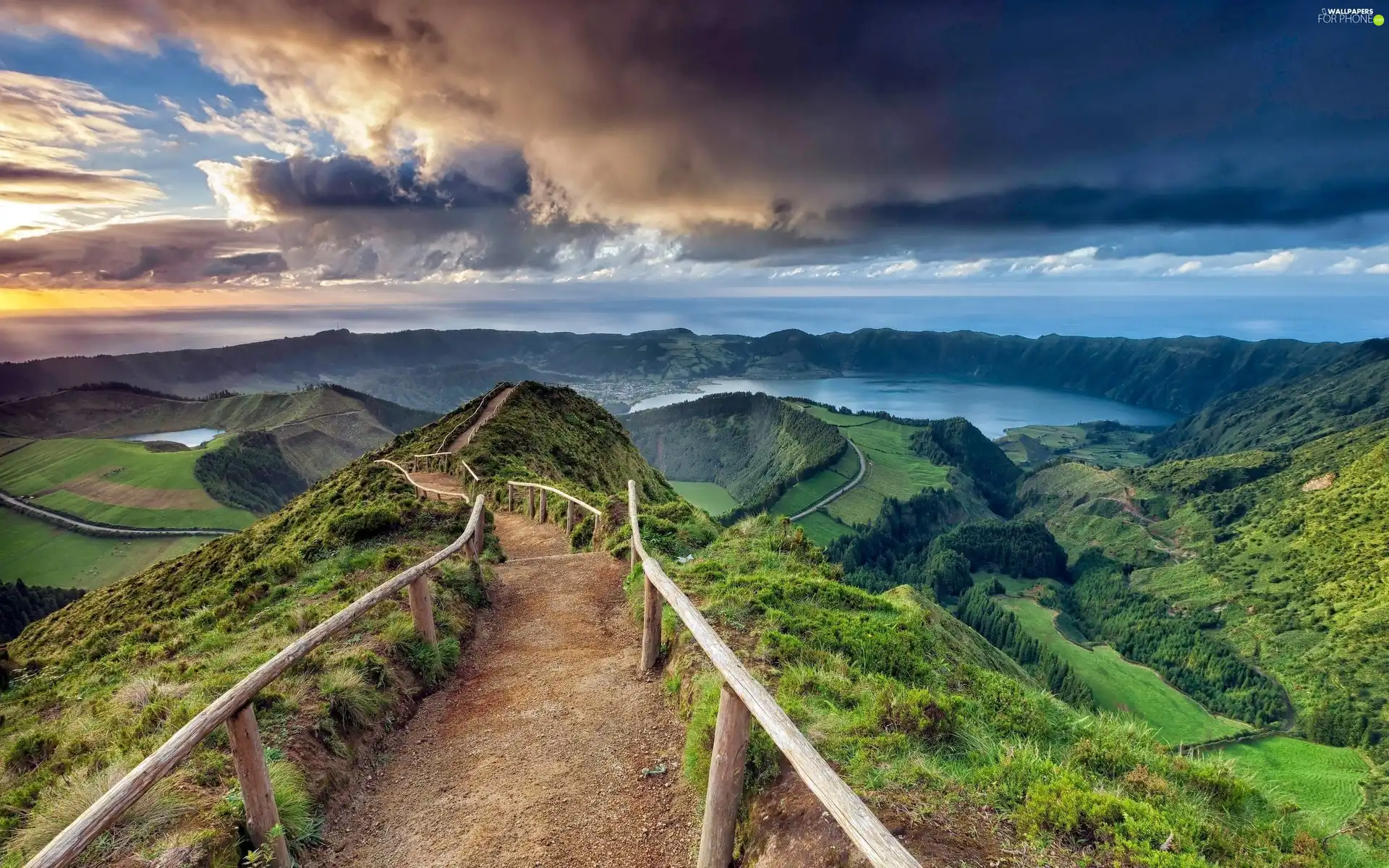 lake, trail, touristic, The Hills