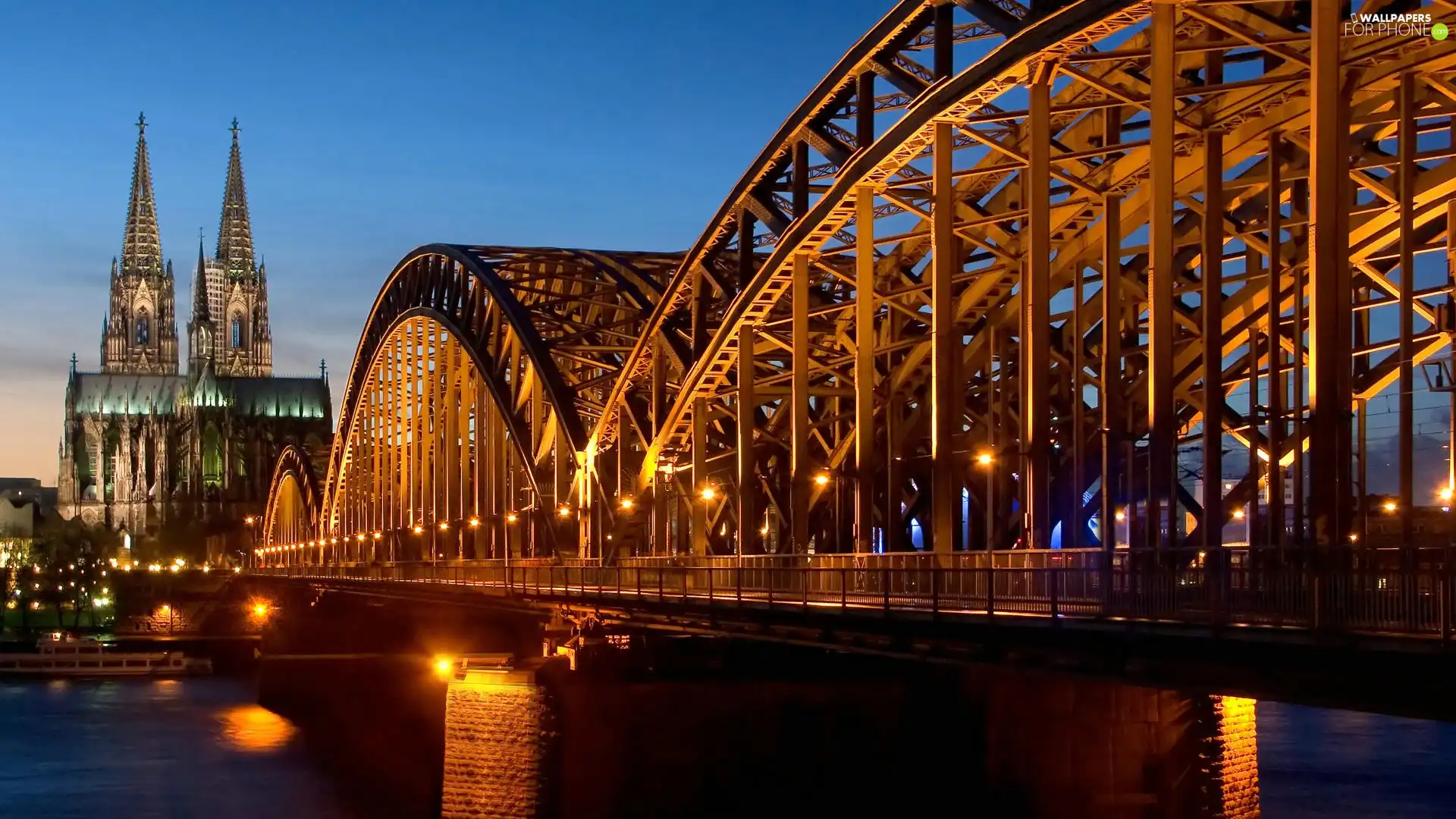 Towers, bridge, water