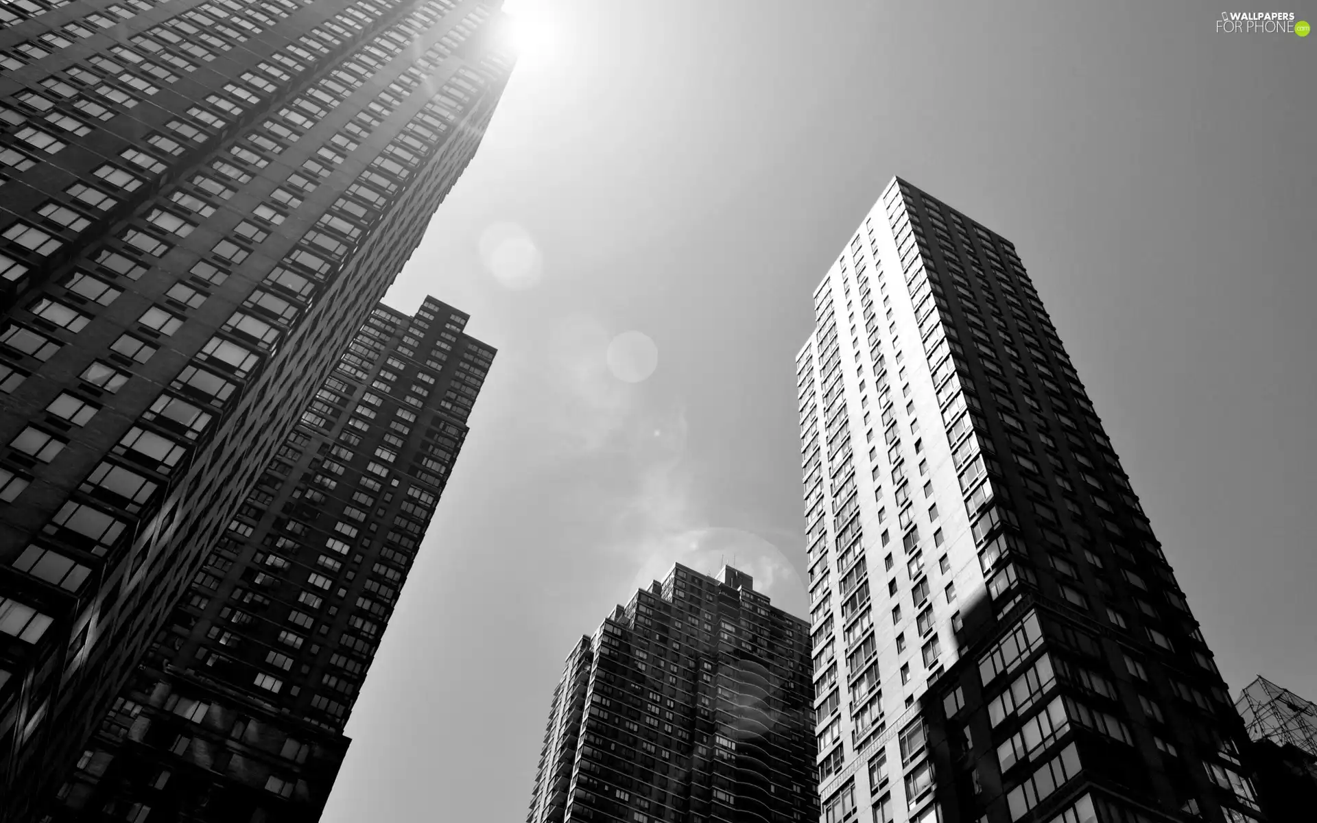 Town, skyscrapers, clouds