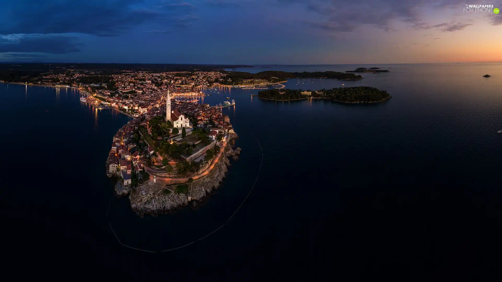 Adriatic Sea, Sunrise, Town, Rovinj, Coartia