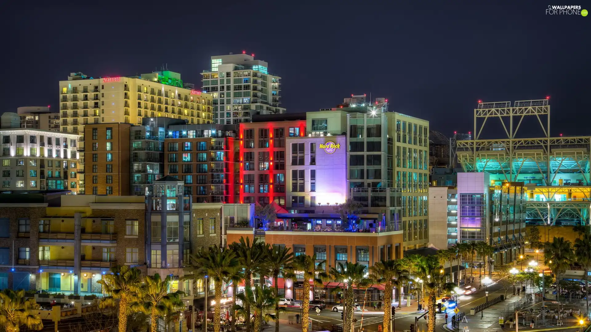 The United States, Town, Night, San Diego