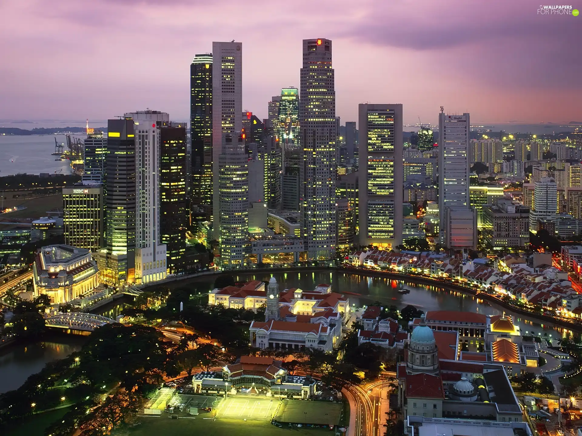 town, Singapur, panorama