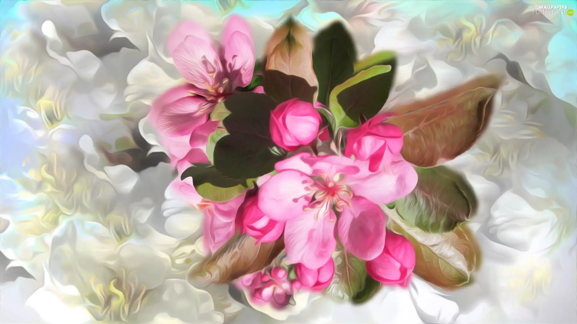 graphics, Flowers, Fruit Tree