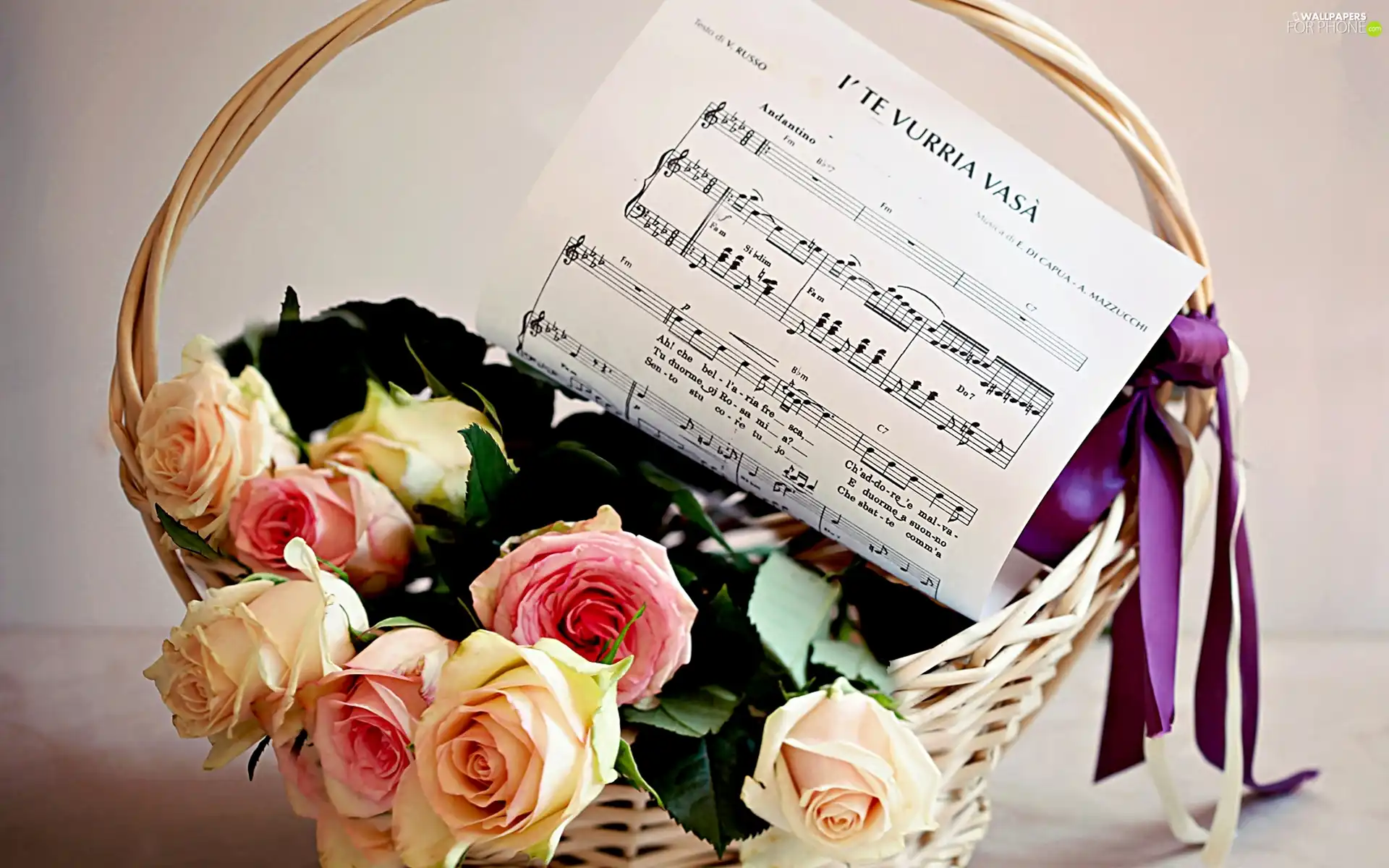 Tunes, roses, basket
