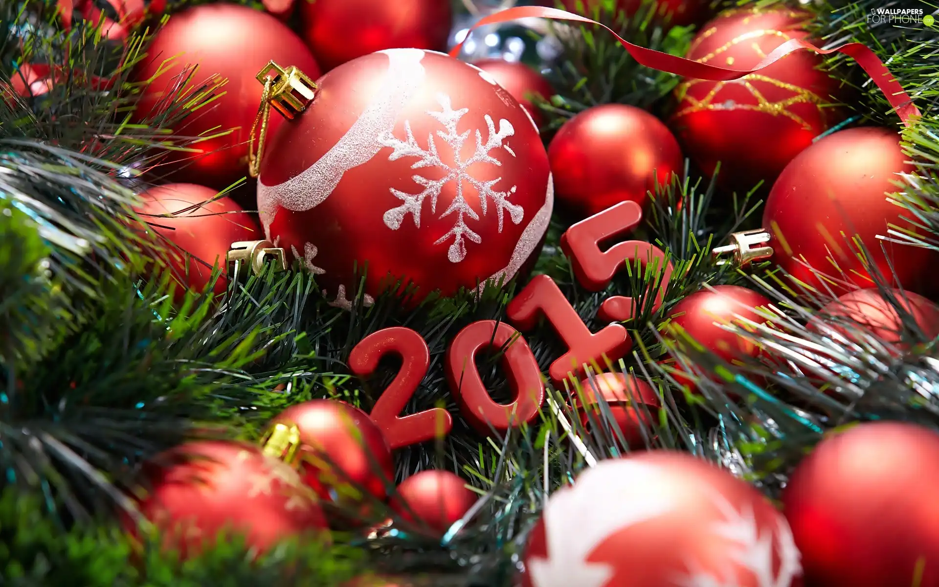 Twigs, spruce, 2015, baubles, New Year