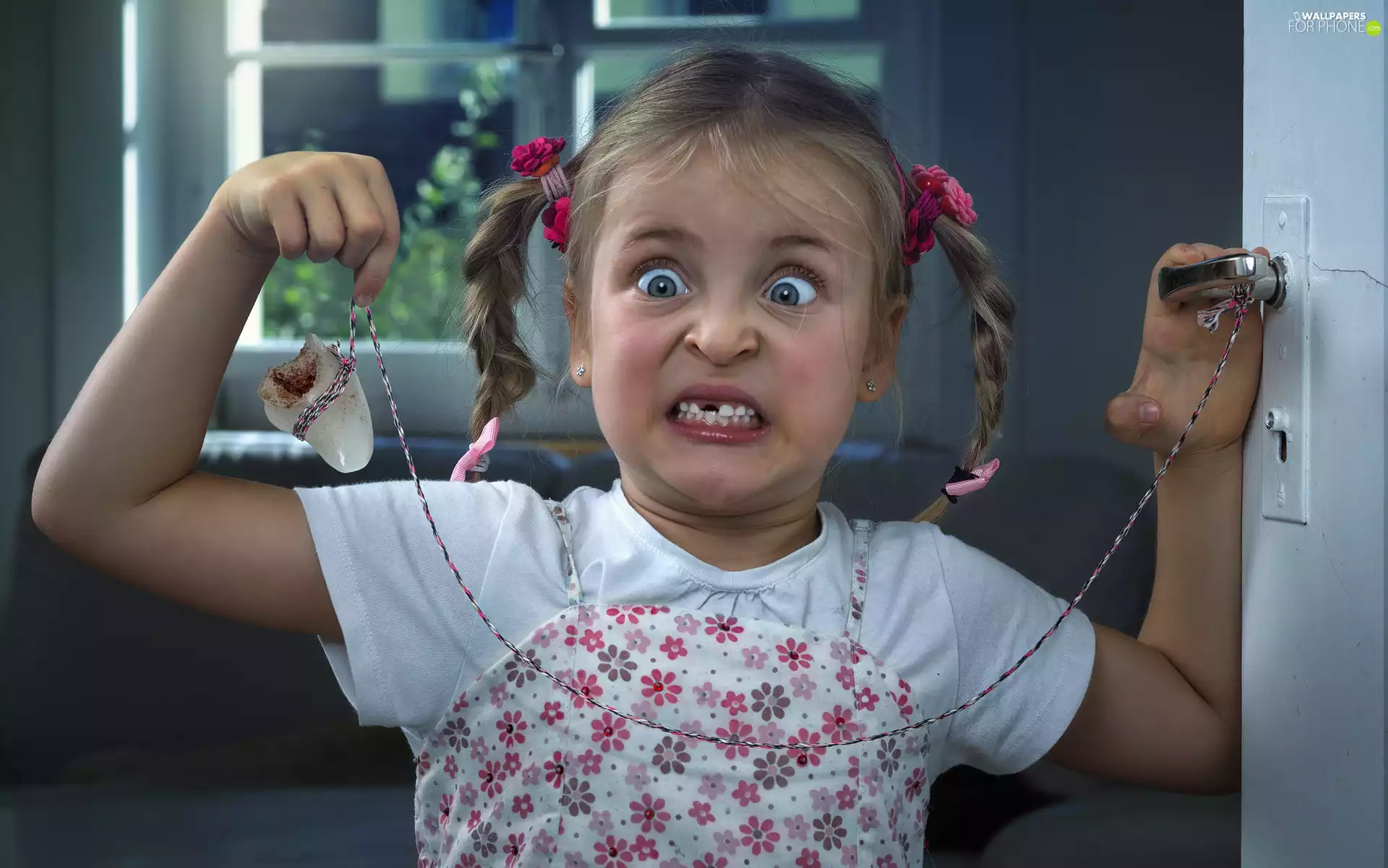 tooth, twine, Kid, girl, Funny