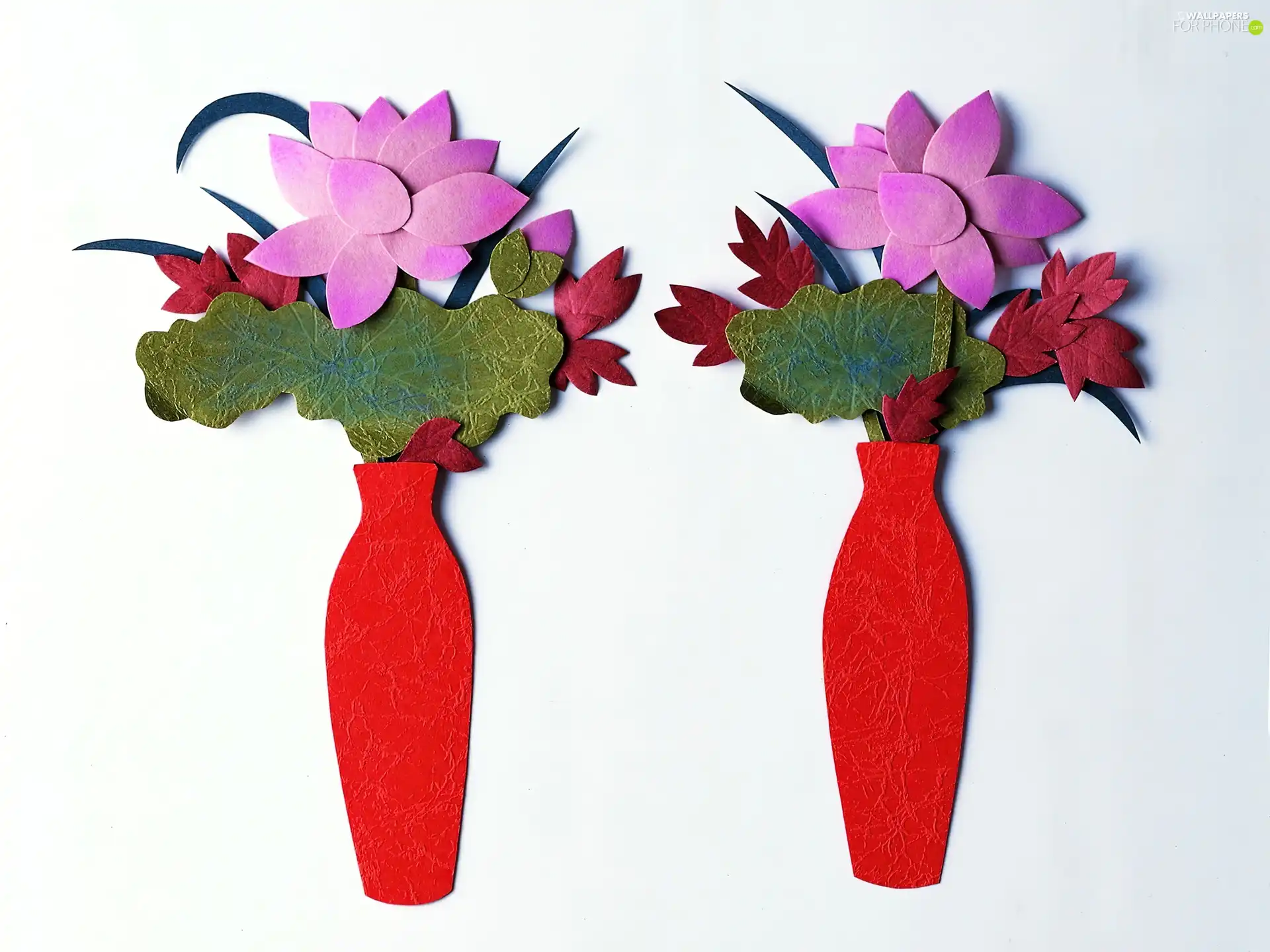 Flowers, Two cars, vases