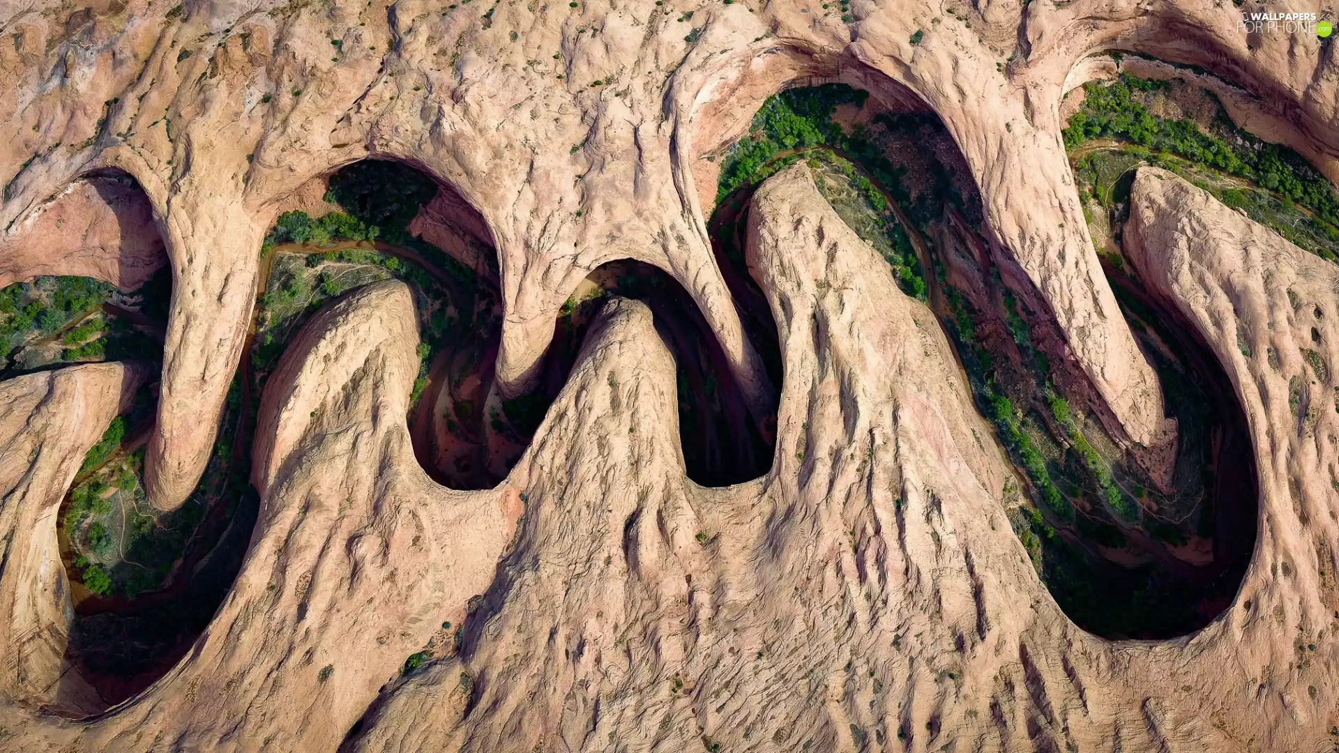 River, canyon, Aerial View