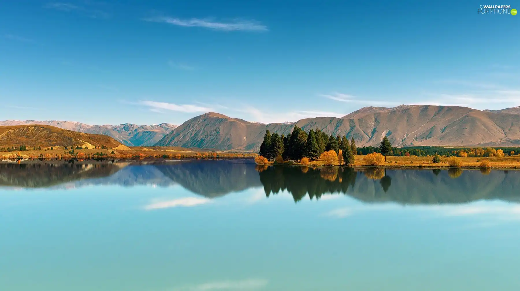 Mountains, trees, viewes, lake