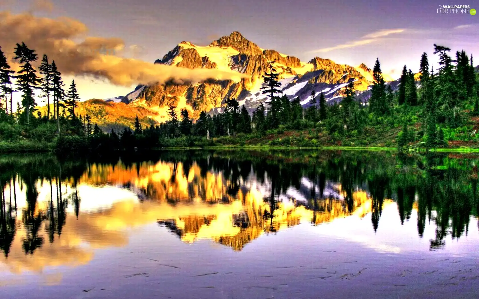 Mountains, trees, viewes, lake