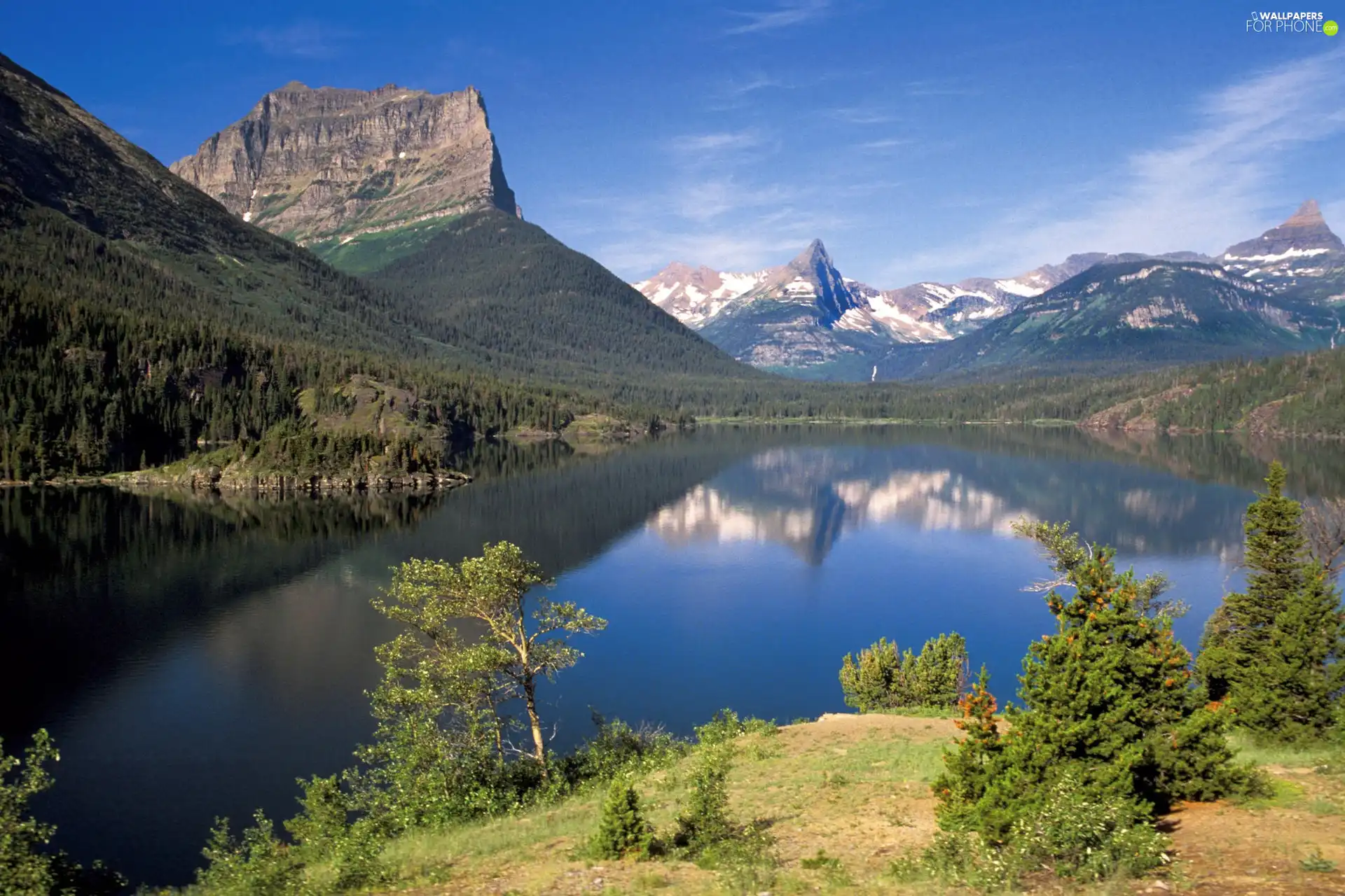 Mountains, trees, viewes, lake