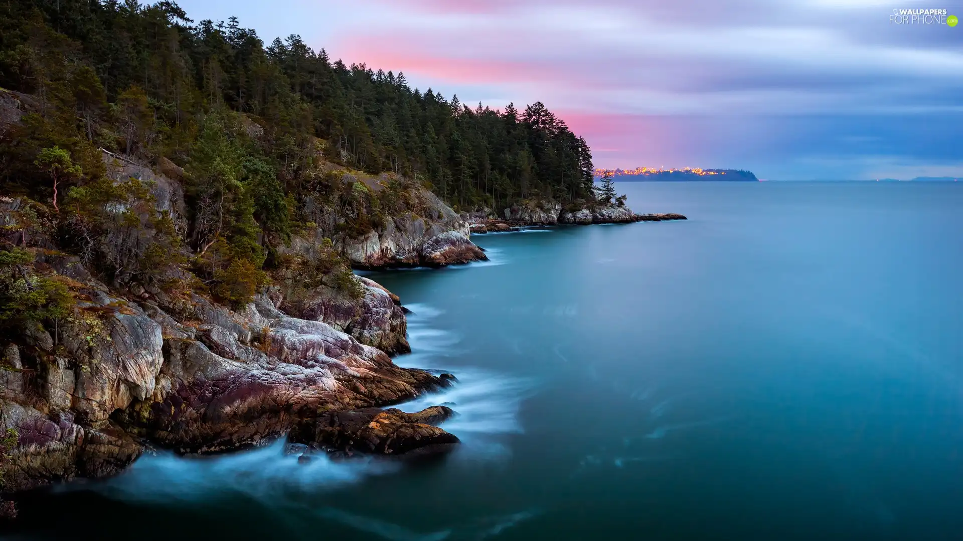 sea, trees, viewes, rocks