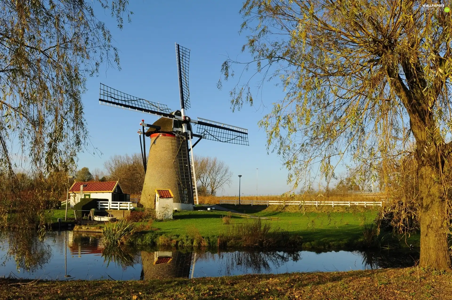 Windmill, trees, viewes, brook