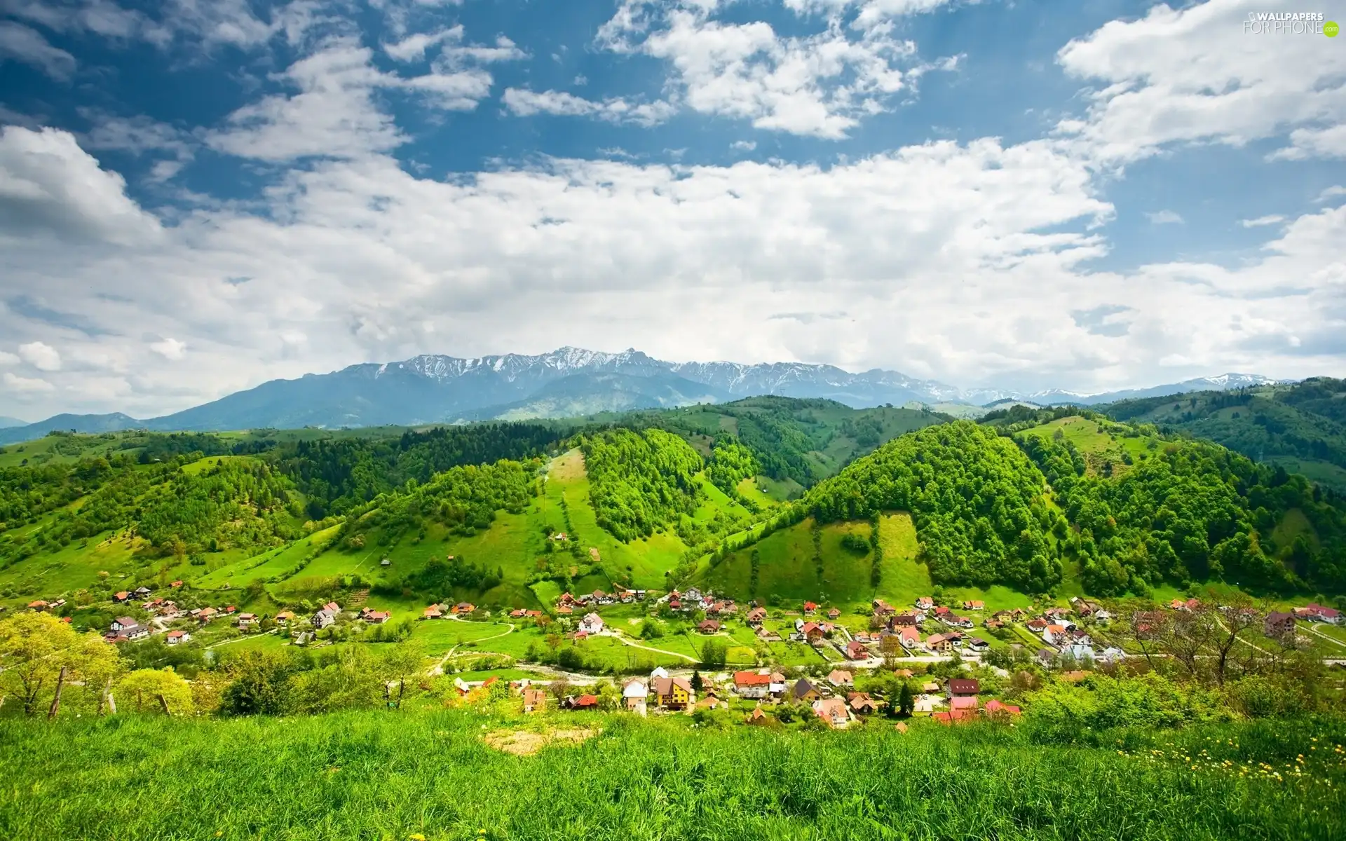 Mountains, The Hills, village, green ones