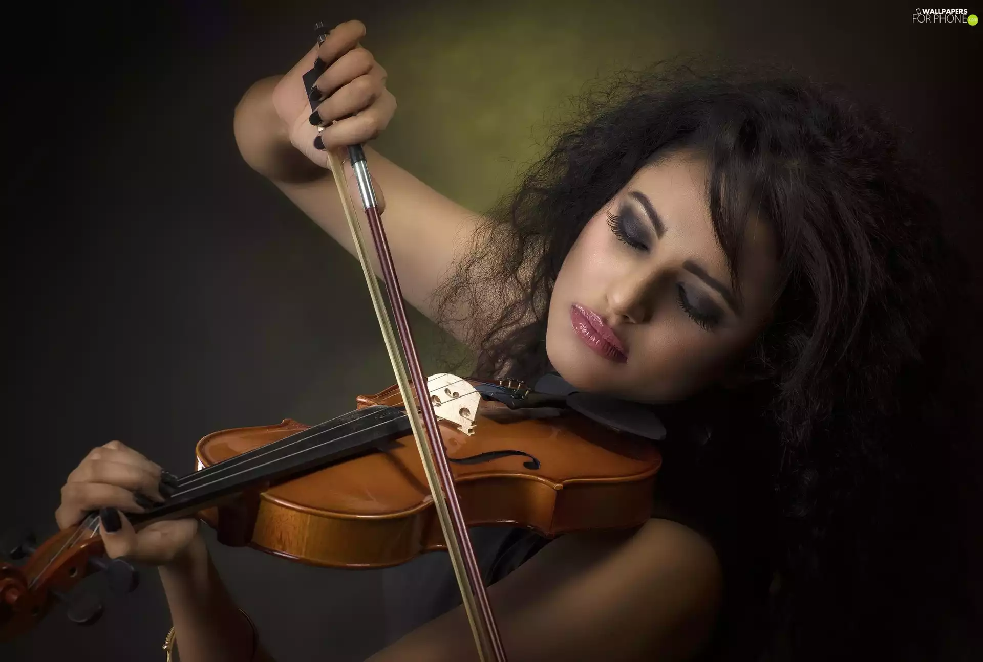 violin, girl, brunette