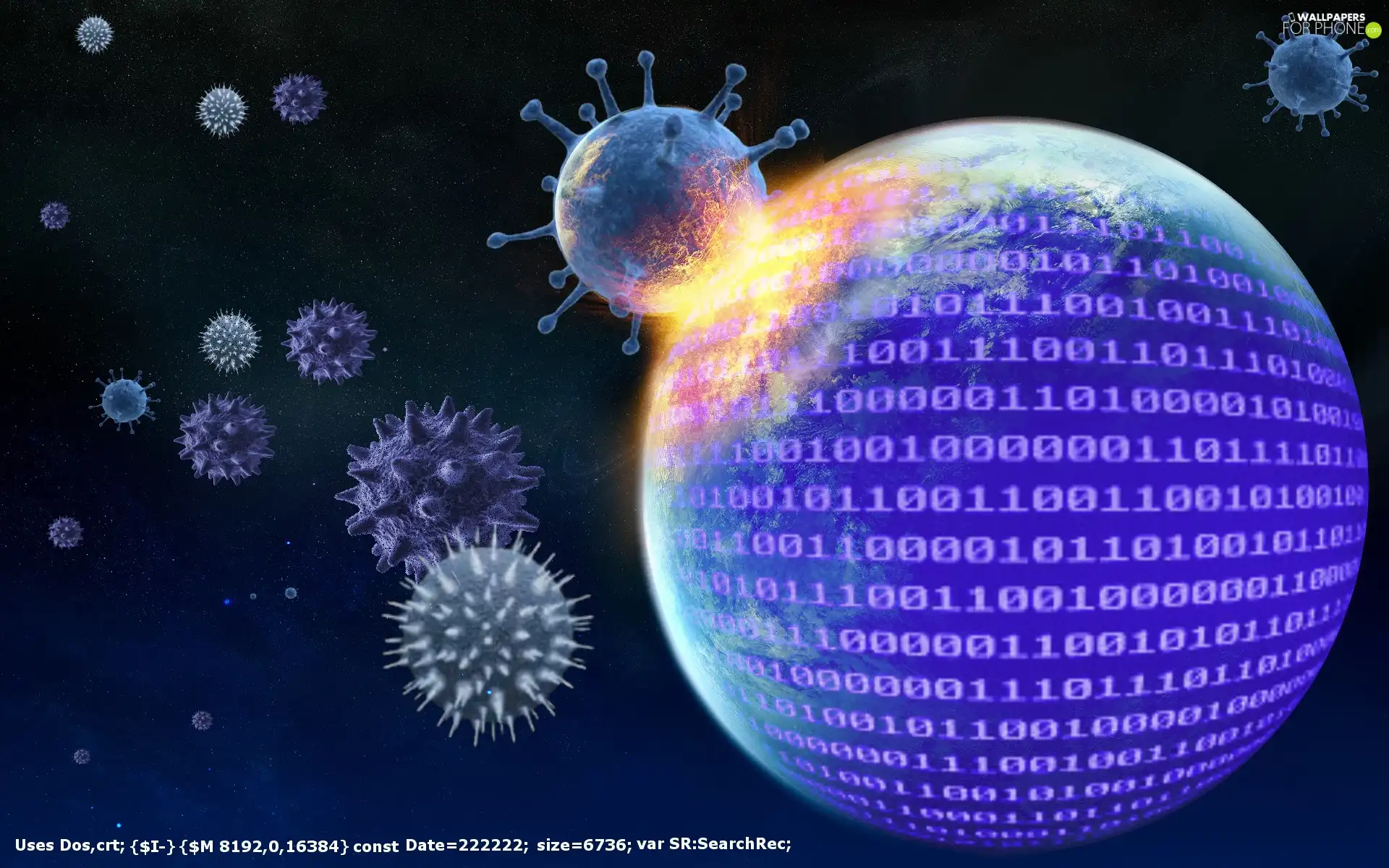viruses, Planets, collision