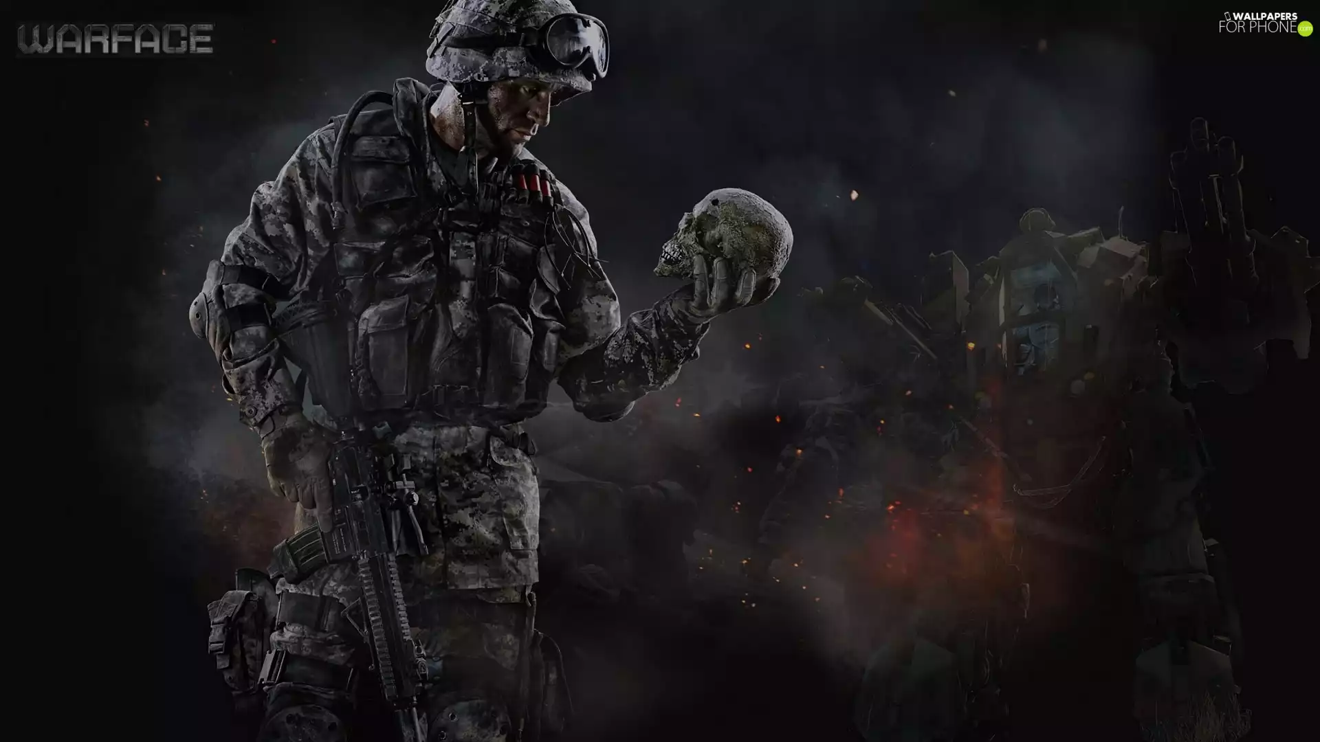 game, soldier, skull, Warface