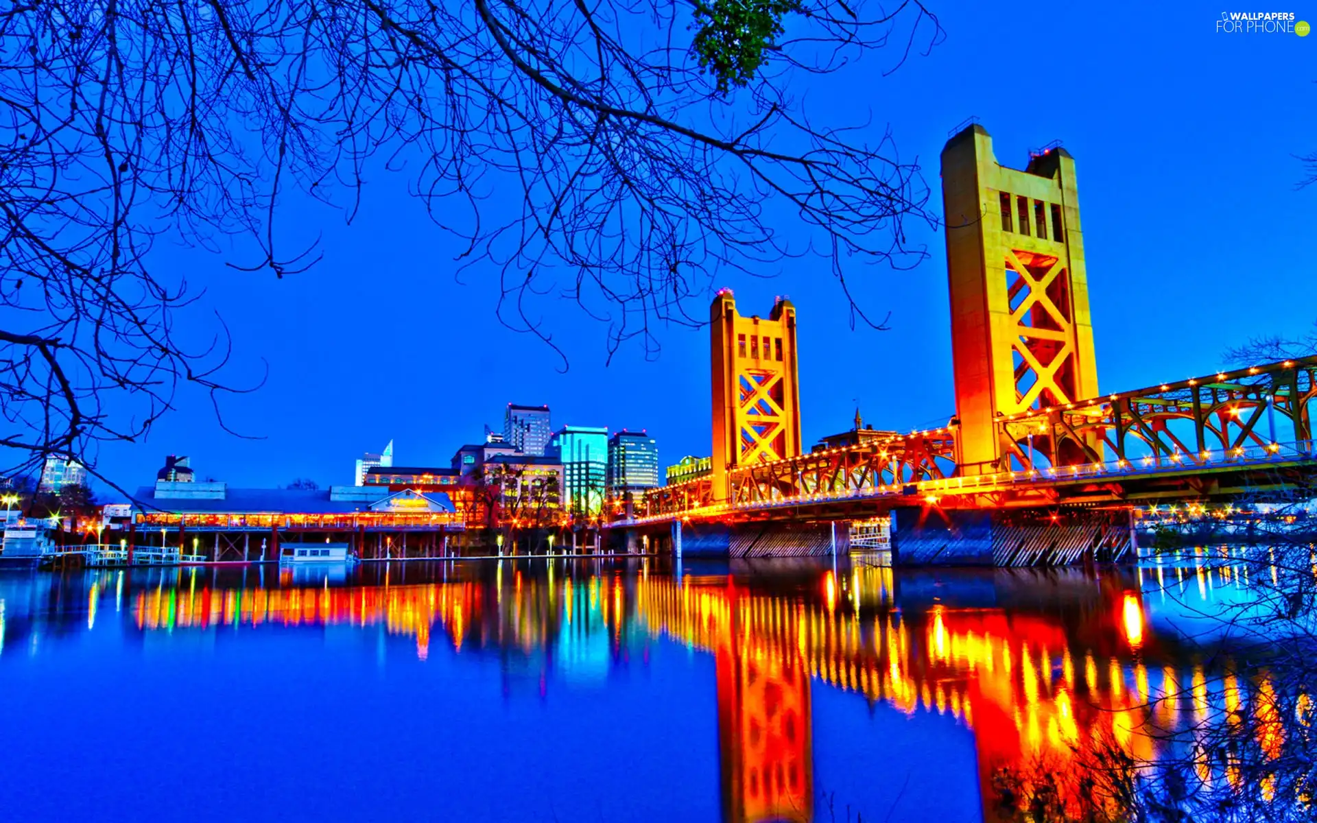 water, Sacramento, bridge