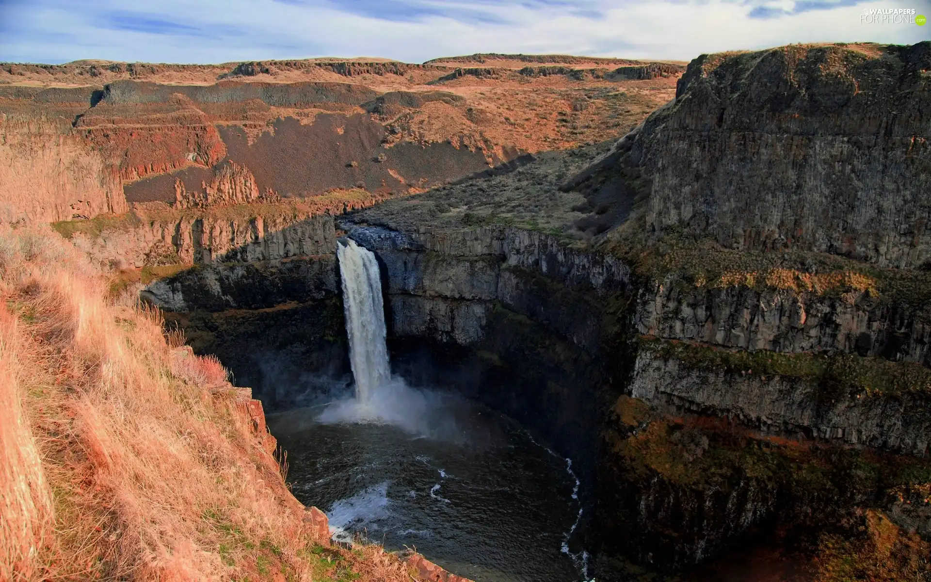 water, canyon, cascade