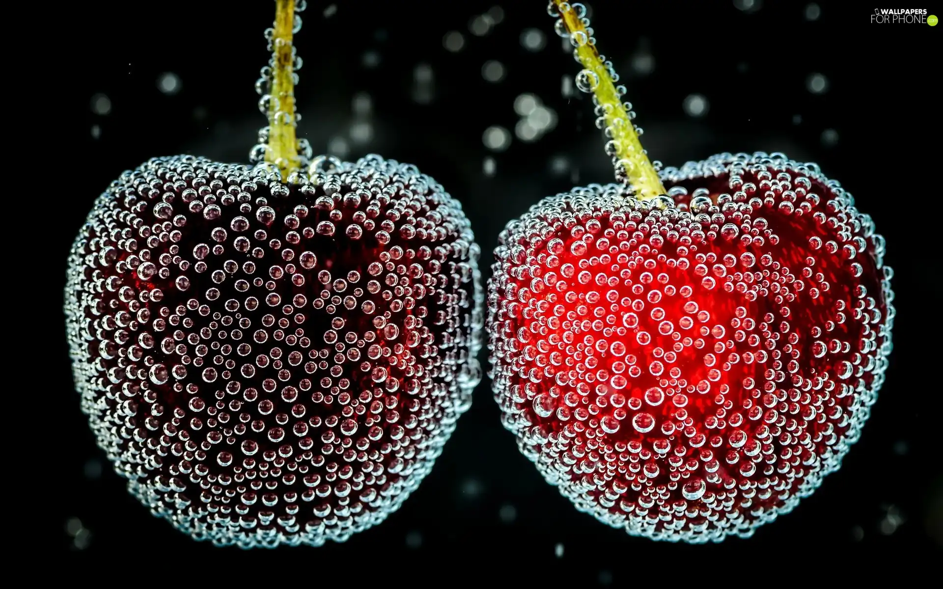 cherries, water
