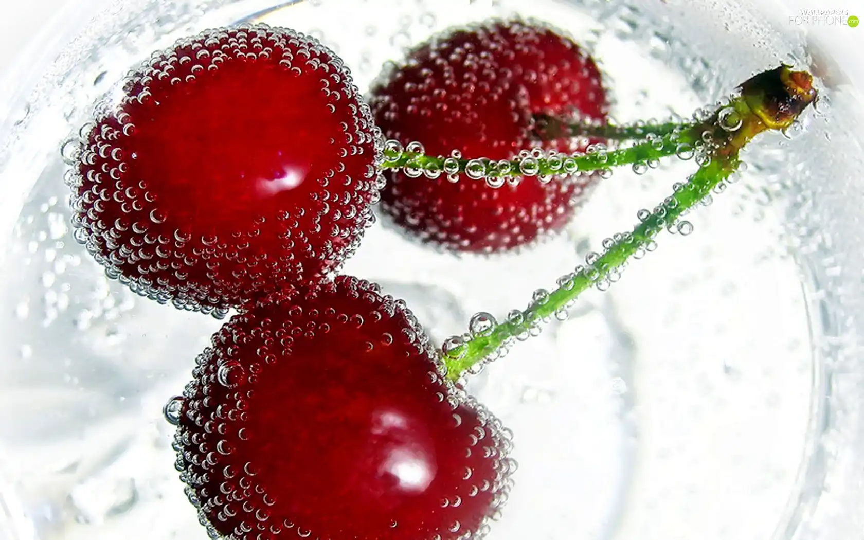 water, Three, cherries