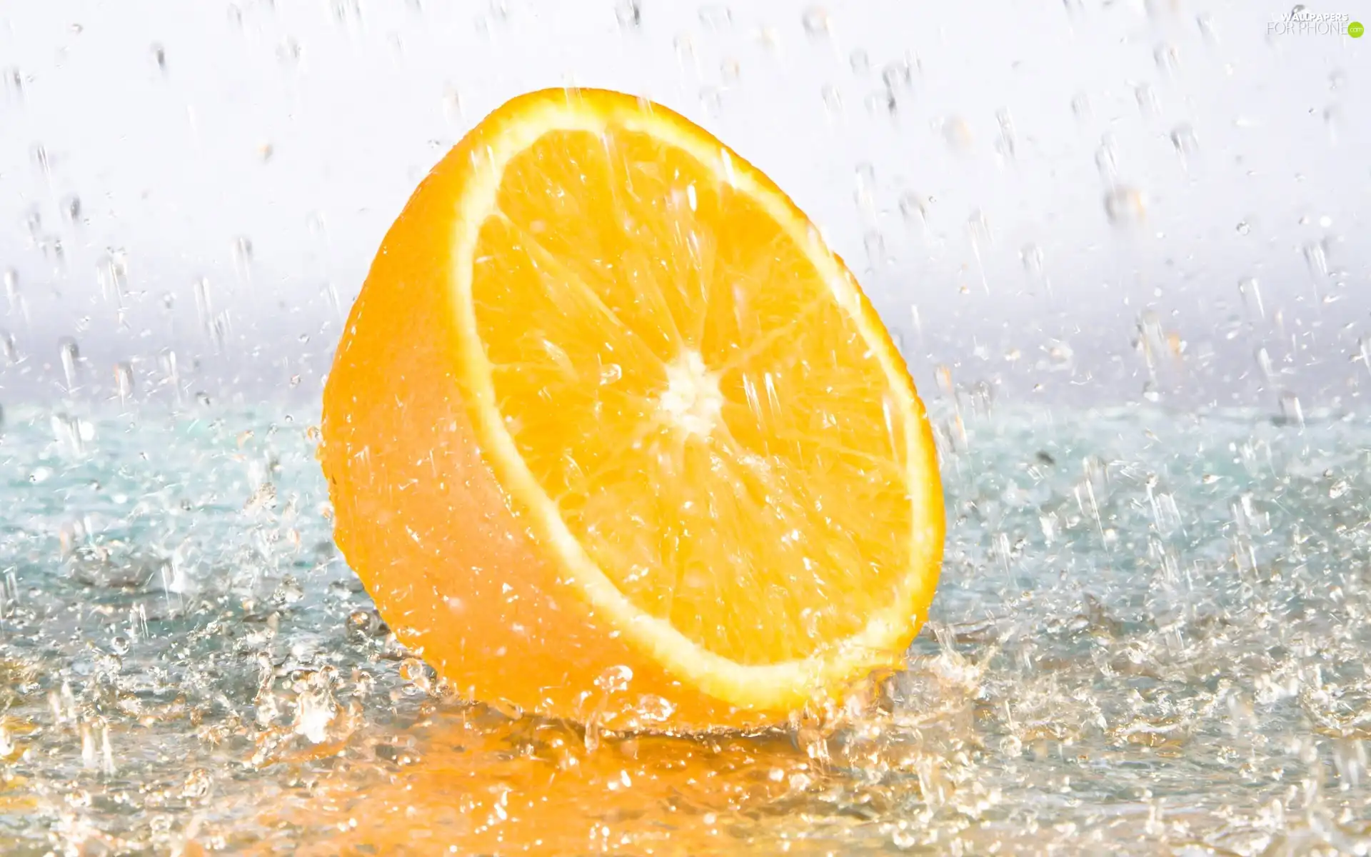 water, orange, drops