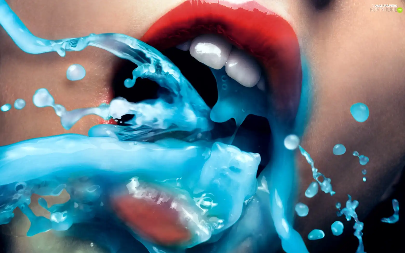 lips, water
