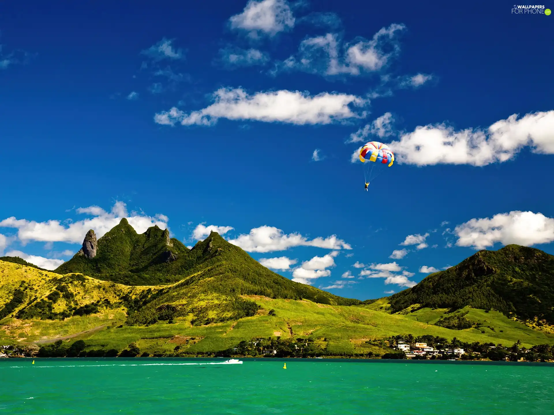 water, Sky, Mountains